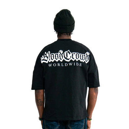 Blood Crowd Chain Shirt Schwarz – Oversized 360 gsm Premium Cotton Tee
